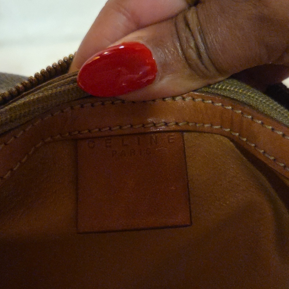 Celine Dark Brown Patterned Satchel - Picture 8 of 12
